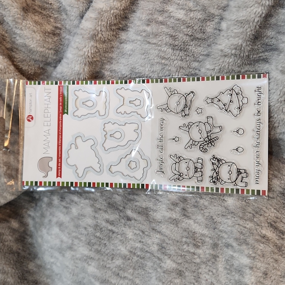 Mama Elephant Christmas Reindeer stamp & die set